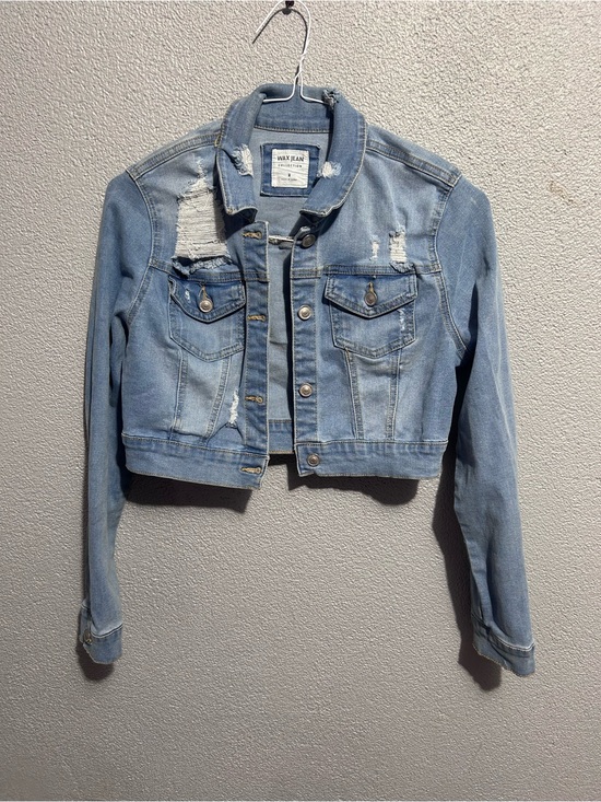 Wax Jean Jackets & Blazers - NWOT Wax Jean collection distressed cropped denim jacket size medium